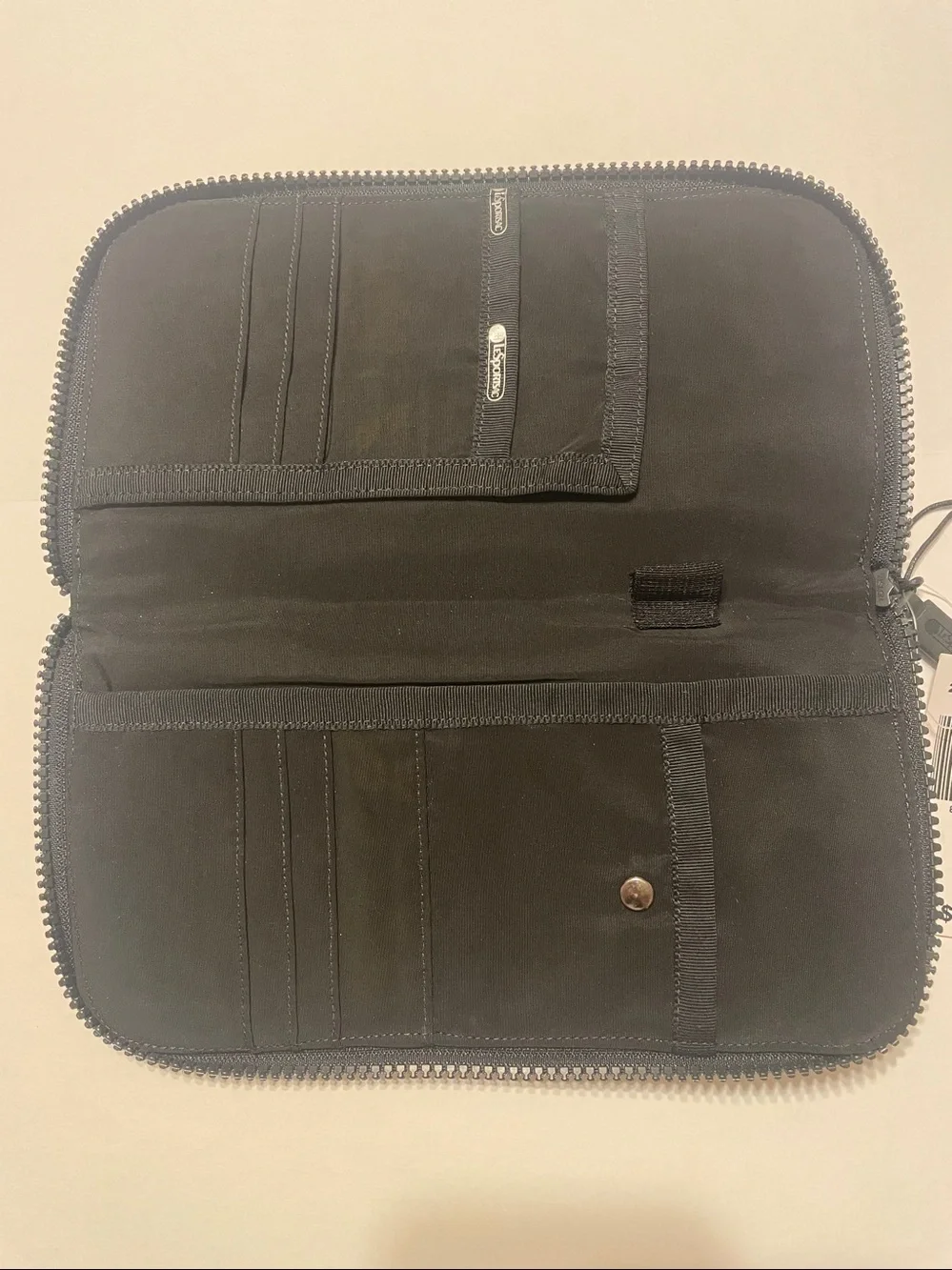 Lesportsac Olive Green and Black Zip Travel Wallet